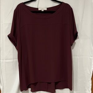 LOFT Deep Burgundy Blouse